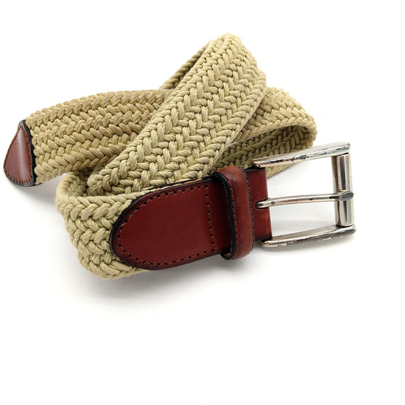 Fossil Vintage 90s Y2k Tan Woven Belt One Size Preppy Boho Womens Mens - Picture 2 of 4